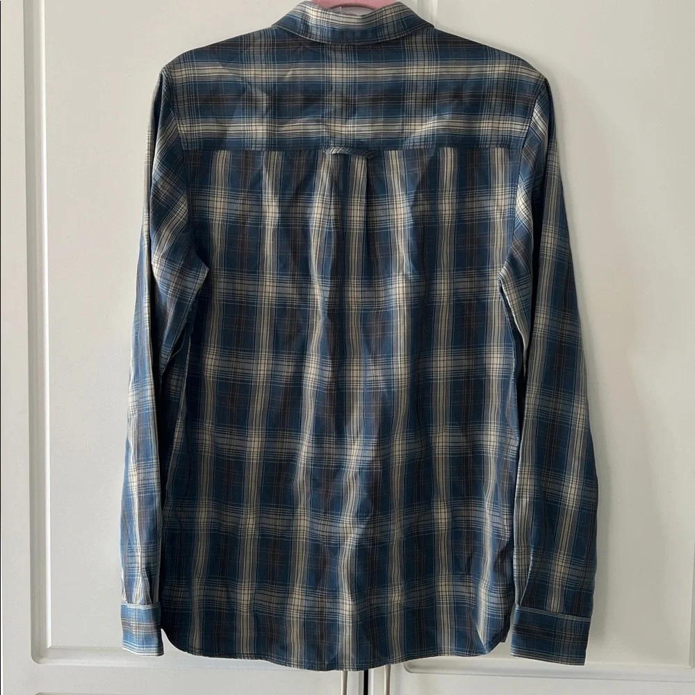 Royal Robbins Navy Blue Plaid Pocket Long Sleeve Button Down Shirt - Picture 3 of 3